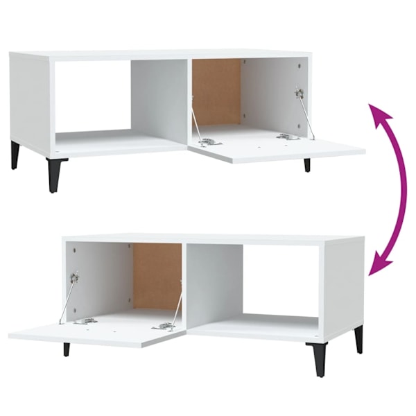 vidaXL Soffbord vit 90x50x40 cm konstruerat trä Vit