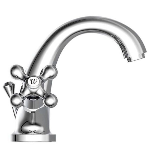 SCHÜTTE Tvättställsblandare 2-grepp ELK krom Silver