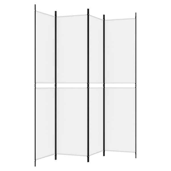 vidaXL Rumsavdelare 4 paneler vit 200x220 cm tyg Vit