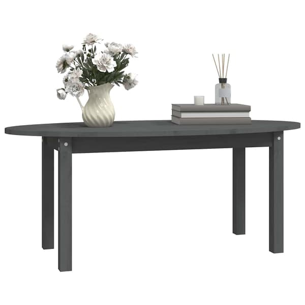 vidaXL Soffbord grå 110x55x45 cm massiv furu Grå