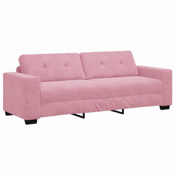 vidaXL Soffset 3 st Rosa Sammet Rosa