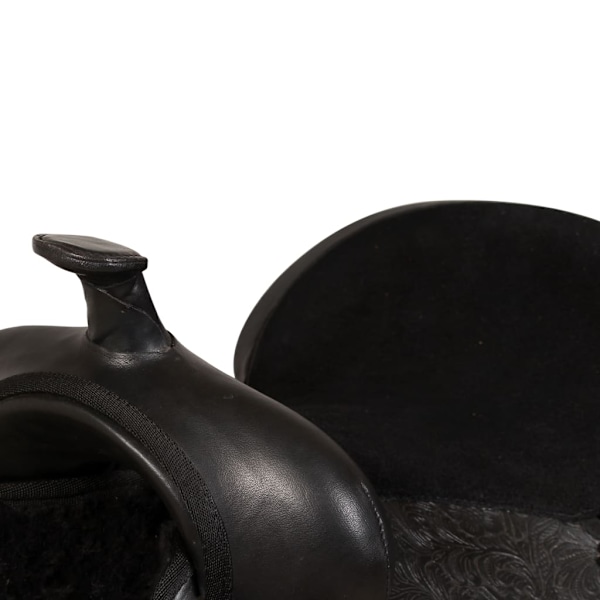 vidaXL Westernsadel träns&halsband äkta läder 17" svart Svart