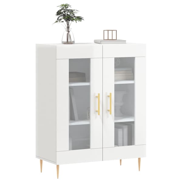 vidaXL Skänk vit högglans 69,5x34x90 cm konstruerat trä Vit