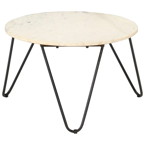 vidaXL Soffbord vit 65x65x42 cm äkta sten med marmorstruktur Vit