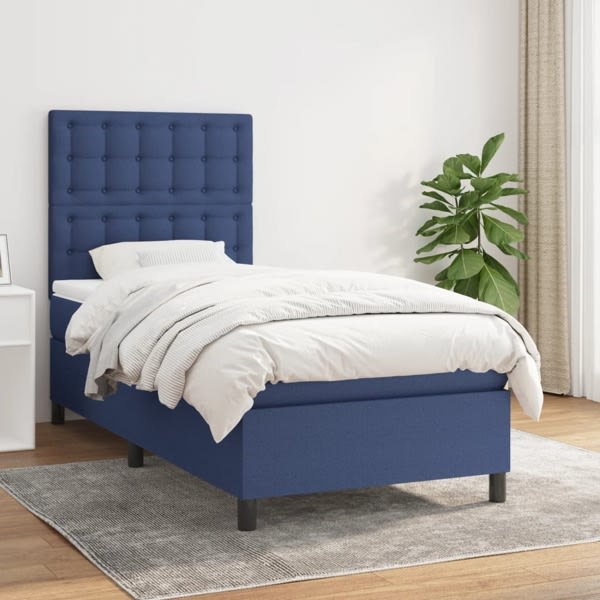 vidaXL Ramsäng med madrass blå 80x200 cm tyg Blå