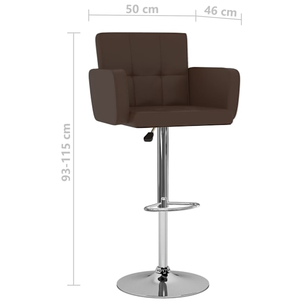 vidaXL Barstolar 2 st brun konstläder Brun