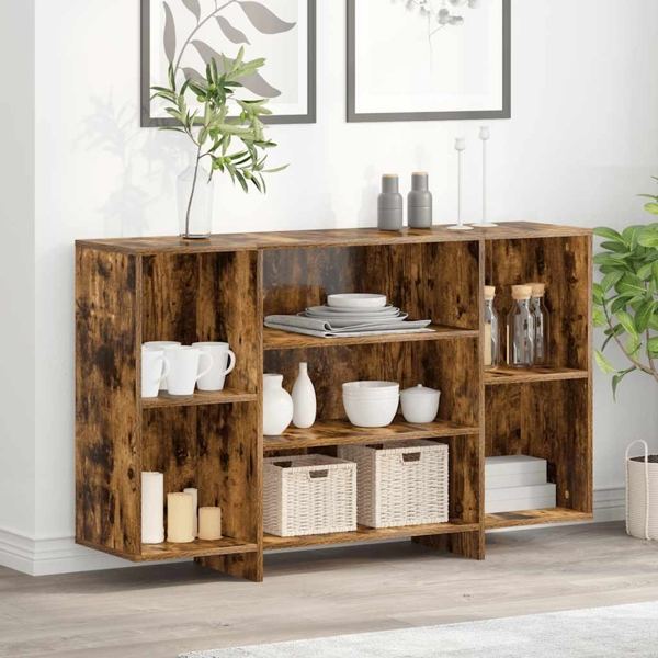 vidaXL Skänk rökfärgad ek 120x30x75 cm konstruerat trä Brun