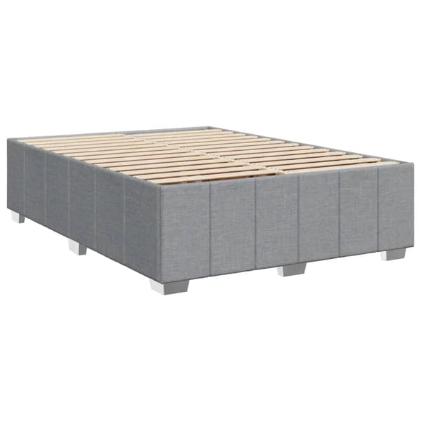 vidaXL Ramsäng med madrass ljusgrå 140x190 cm tyg Grå
