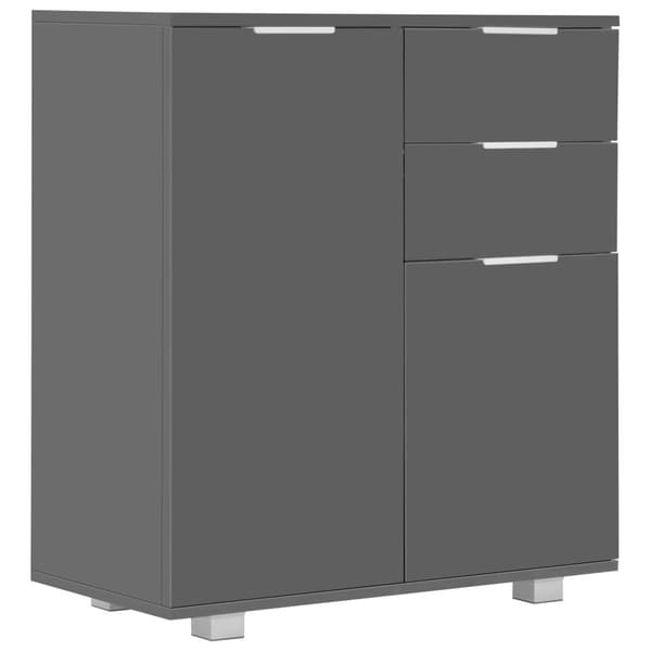 vidaXL Skänk högglans grå 71x35x80 cm spånskiva grå