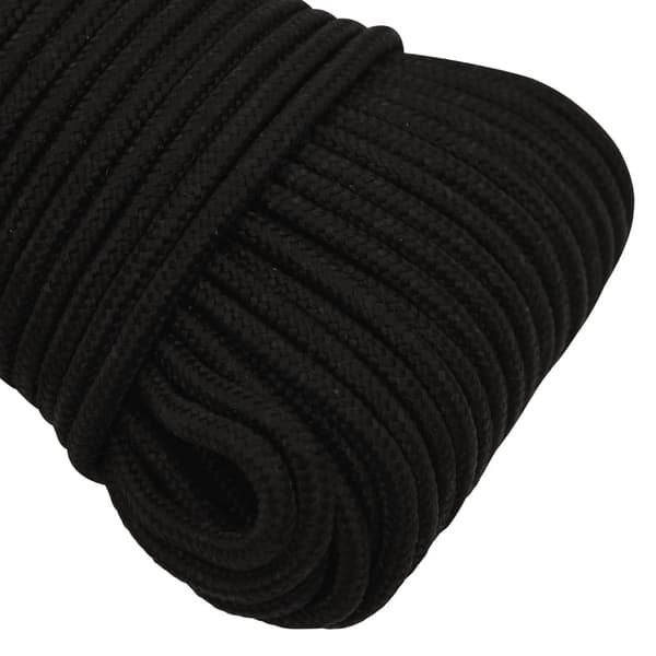 vidaXL Rep svart 4 mm 100 m polyester