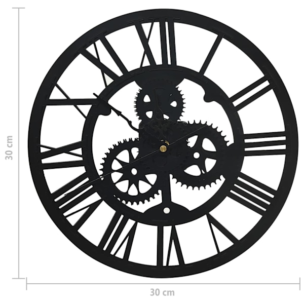 vidaXL Väggklocka svart 30 cm akryl Svart