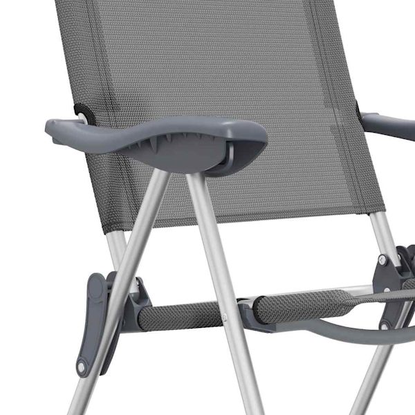 vidaXL Hopfällbara campingstolar 2 st aluminium grå grå