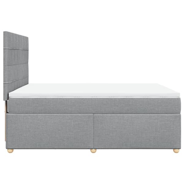 vidaXL Ramsäng med madrass ljusgrå 160x200 cm tyg Grå