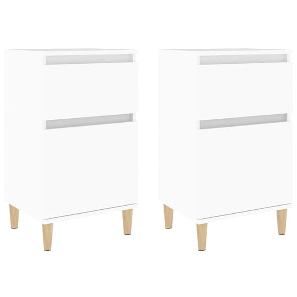 vidaXL Sängbord 2 st vit 40x35x70 cm Vit