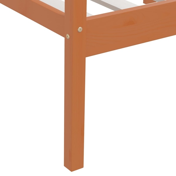 vidaXL Sängram honungsbrun massiv furu 90x200 cm Brun