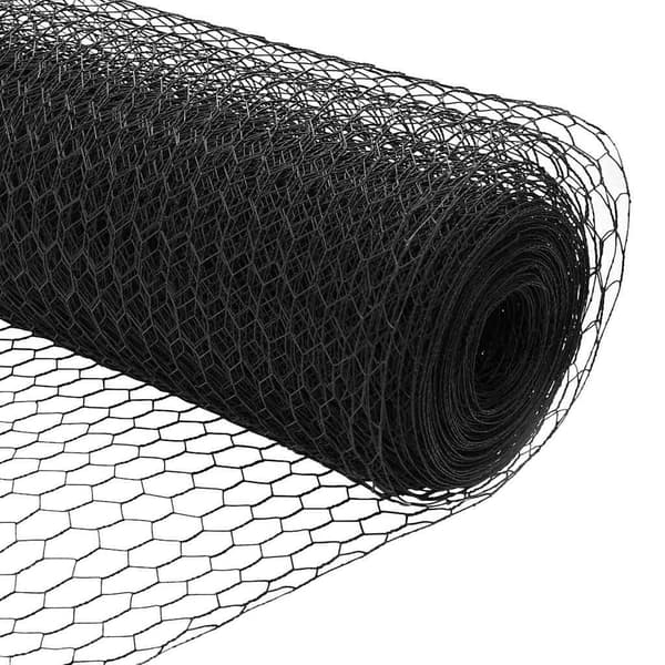 vidaXL Hexagonalt staket markfäste 100 x 1 m PVC-belagda stål Grå Mesh Grå