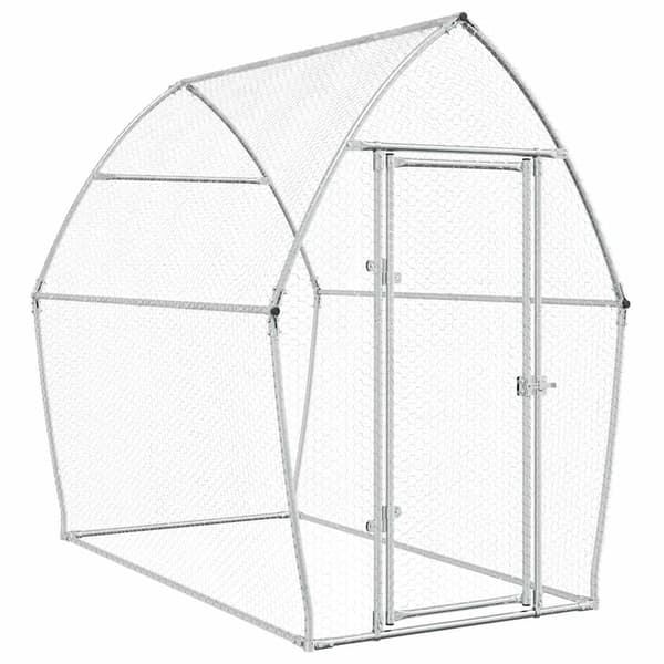 vidaXL Hönsbur silver 200x105x182 cm galvaniserat stål Silver