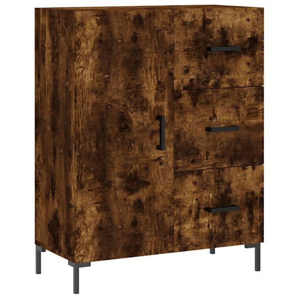 vidaXL Högskåp rökfärgad ek 69,5x34x180 cm konstruerat trä Brun