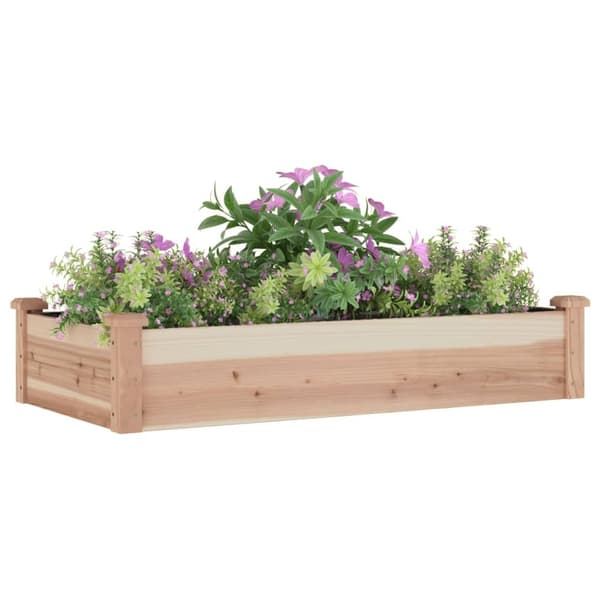 vidaXL Odlingslåda med foder 120x60x25 cm massivt granträ Brun