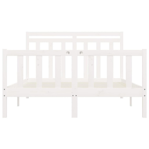 vidaXL Sängram vit massiv furu 160x200 cm Vit
