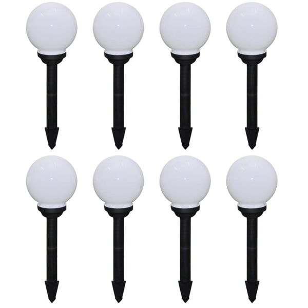 vidaXL Utomhuslampor 8 st LED 15 cm med markspett Vit