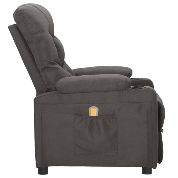vidaXL Massagefåtölj mörkgrå tyg grå
