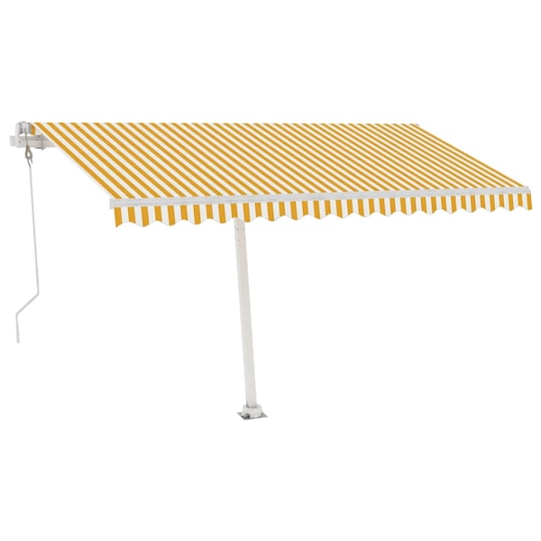 vidaXL Automatisk markis med vindsensor & LED 400x300 cm gul/vit Gul