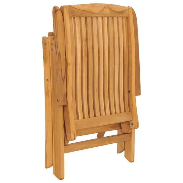 vidaXL Fällbara fåtöljer med dynor, 2 st, massivt trä, teak Brun