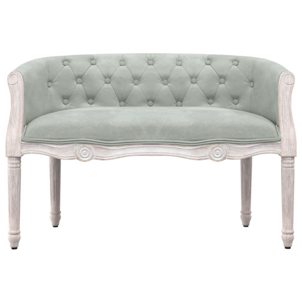 vidaXL Bänk ljusgrå 98x56x69 cm sammet Grå