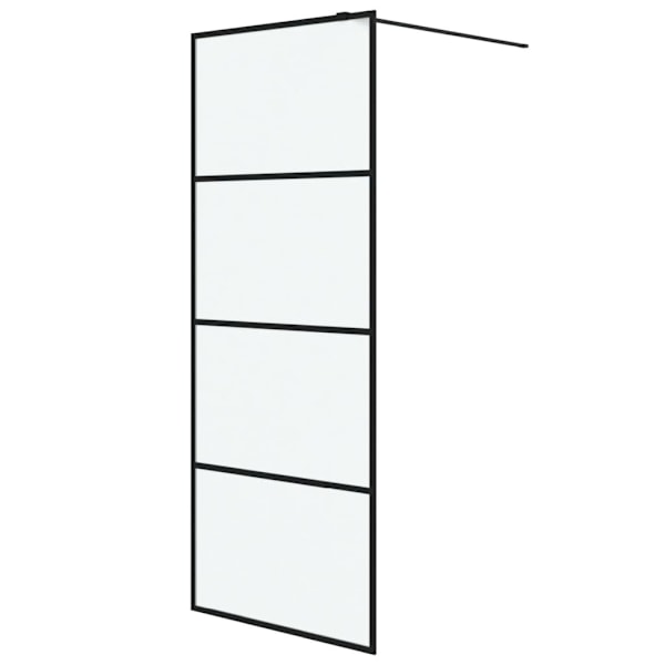 vidaXL Duschvägg svart 80x195 cm frostat ESG-glas Svart