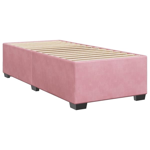 vidaXL Ramsäng med madrass rosa 90x190 cm sammet Rosa