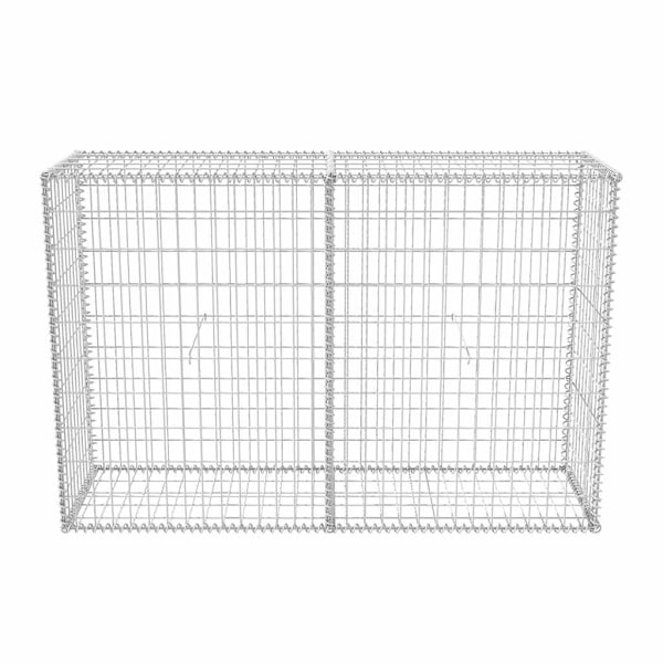 vidaXL Gabionkorg galvaniserat stål 150x50x100 cm Silver