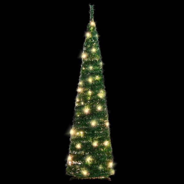 vidaXL Plastgran pop-up 50 LED grön 120 cm Grön