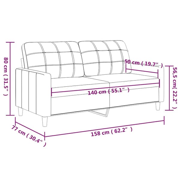 vidaXL 2-sitssoffa grå 140 cm konstläder Grå