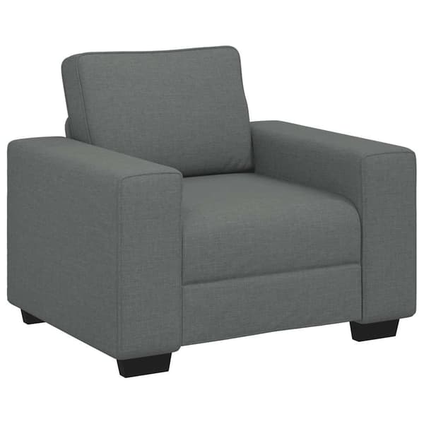 vidaXL Soffgrupp med dynor 3 delar mörkgrå tyg Grå