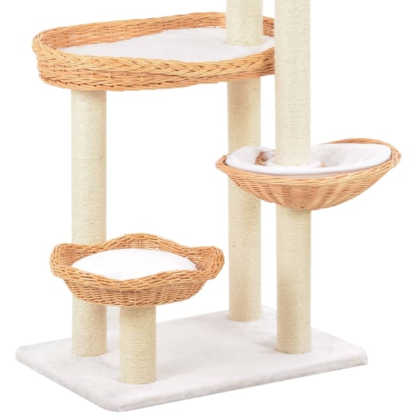 vidaXL Katt Klösträd med klöspelare i sisal & naturlig pil Brun