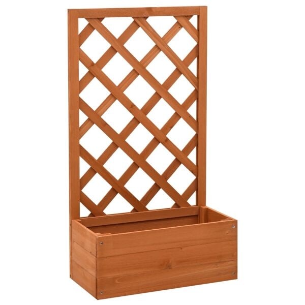 vidaXL Odlingslåda med spaljé orange 50x25x90 cm massivt granträ Orange