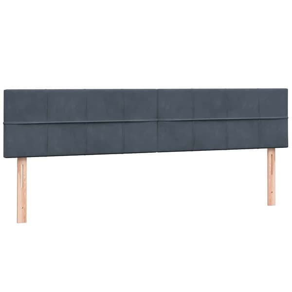 vidaXL Ramsäng med madrass mörkgrå 180x210 cm sammet Grå