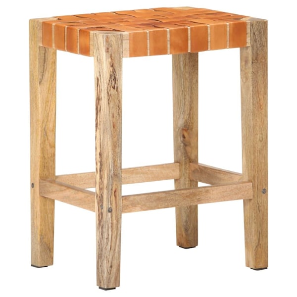 vidaXL Barstolar 2 st brun äkta läder 60 cm Brun