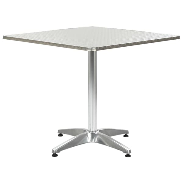 vidaXL Trädgårdsbord silver 80x80x70 cm aluminium Silver