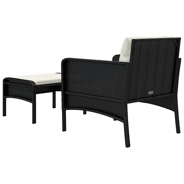 vidaXL Loungegrupp med dynor 2 delar svart konstrotting Svart