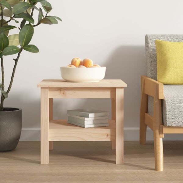 vidaXL Soffbord 45x45x40 cm massivt furu Brun