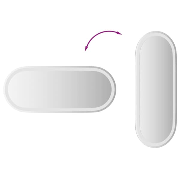 vidaXL Badrumsspegel LED 90x40 cm oval Transparent