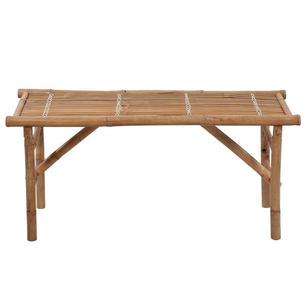 vidaXL Hopfällbar trädgårdsbänk med dyna 118 cm bambu grå