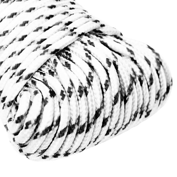 vidaXL Båtlina flätad vit 3 mm x 100 m polyester