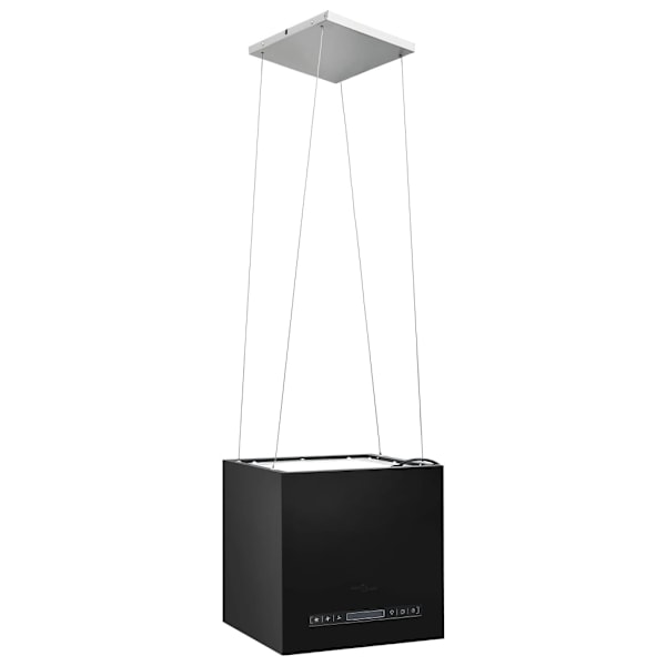 vidaXL Hängande köksfläkt touchsensor LCD 37 cm pulverlackerat stål Svart