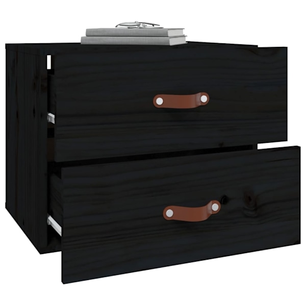 vidaXL Väggmonterade sängbord 2 st svart 50x36x40 cm Svart