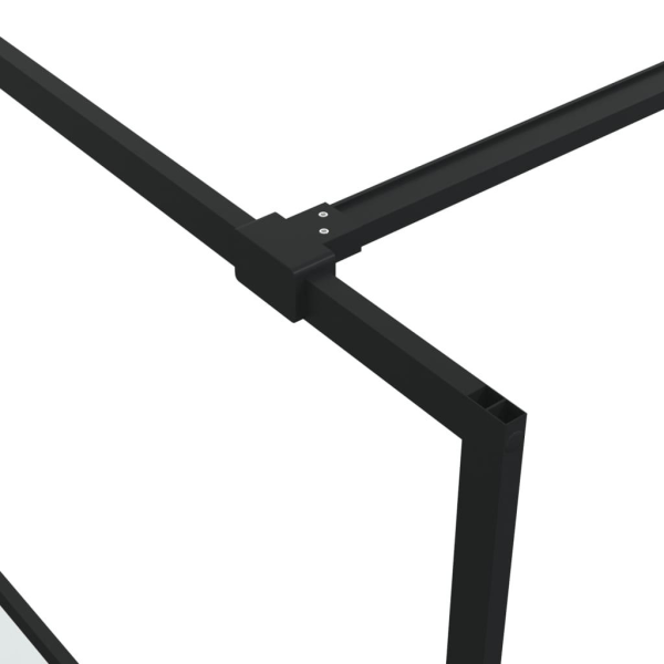 vidaXL Duschvägg svart 100x195 cm halvfrostat ESG-glas Svart