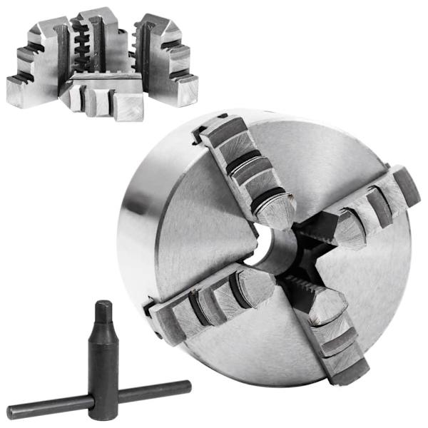 vidaXL 4-backs självjusterande svarvchuck 100 mm stål