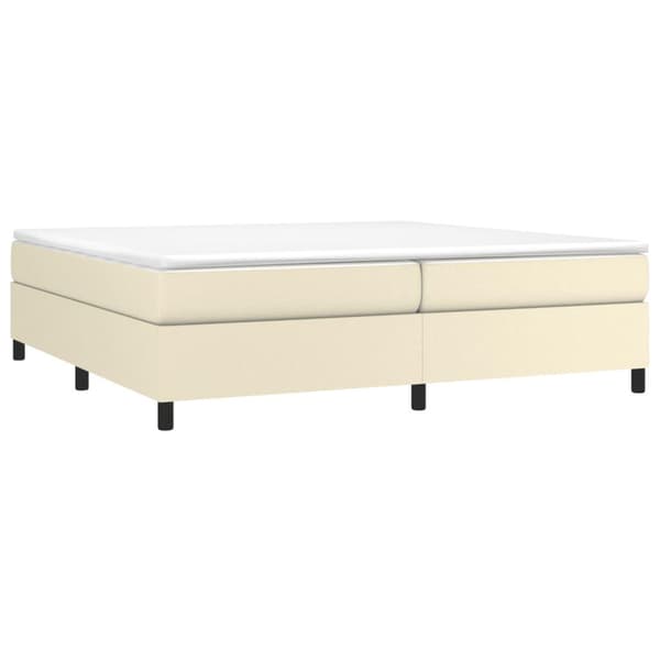 vidaXL Ramsäng gräddvit 200x200 cm konstläder Kräm